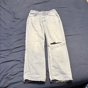 Abercrombie & Fitch Light Blue Cropped Jeans